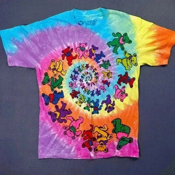 Grateful Dead Bears Liquid Blue T Shirt Adult S Dated 1995 Vintage 90s Rock 1083 - Picture 1 of 7
